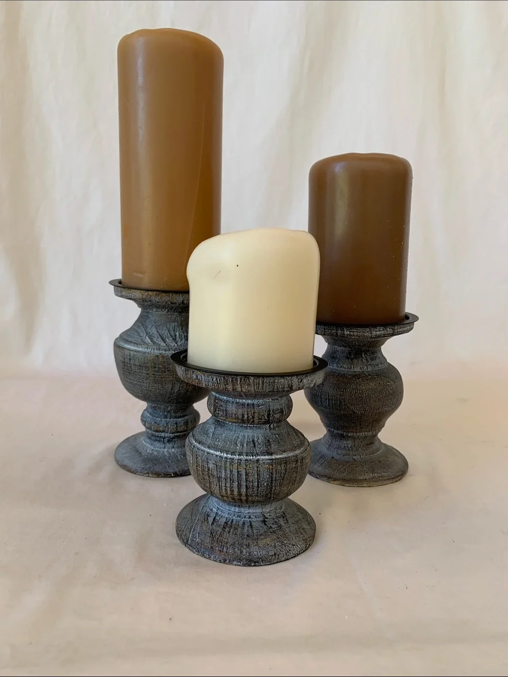 PartyLite Rustic Three-Piece Tiered Pillar Candle Holders - Picture 3 of 4